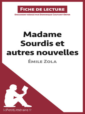 cover image of Madame Sourdis et autres nouvelles de Émile Zola (Fiche de lecture)